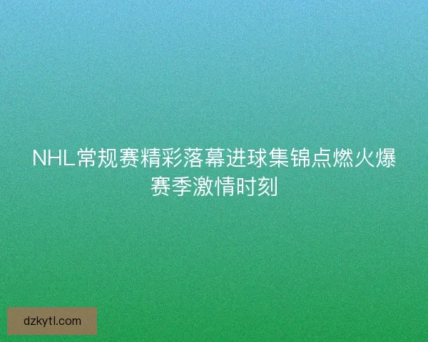 NHL常规赛精彩落幕进球集锦点燃火爆赛季激情时刻