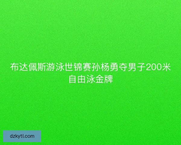 布达佩斯游泳世锦赛孙杨勇夺男子200米自由泳金牌